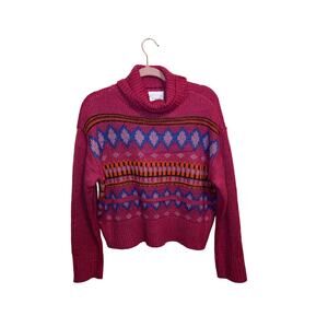 NWT No comment pink knit turtleneck sweater size XL